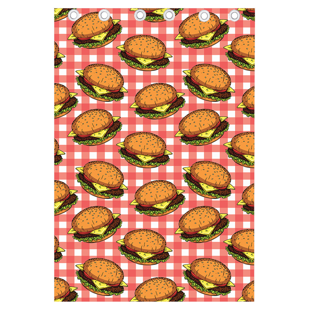 Hamburger Plaid Pattern Print Curtain