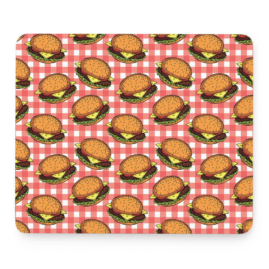 Hamburger Plaid Pattern Print Mouse Pad