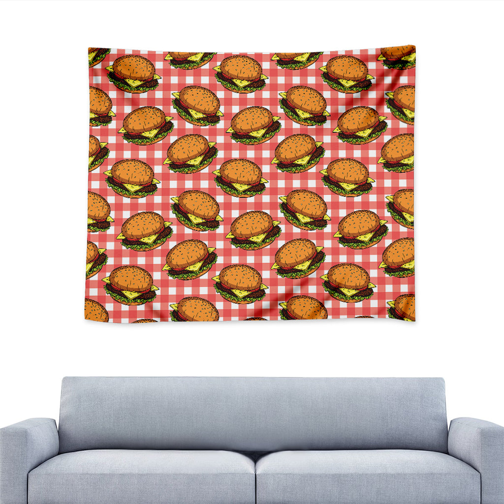 Hamburger Plaid Pattern Print Tapestry