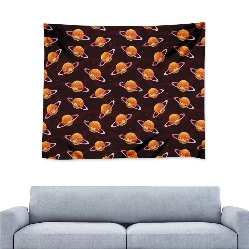 Hamburger Planet Pattern Print Tapestry