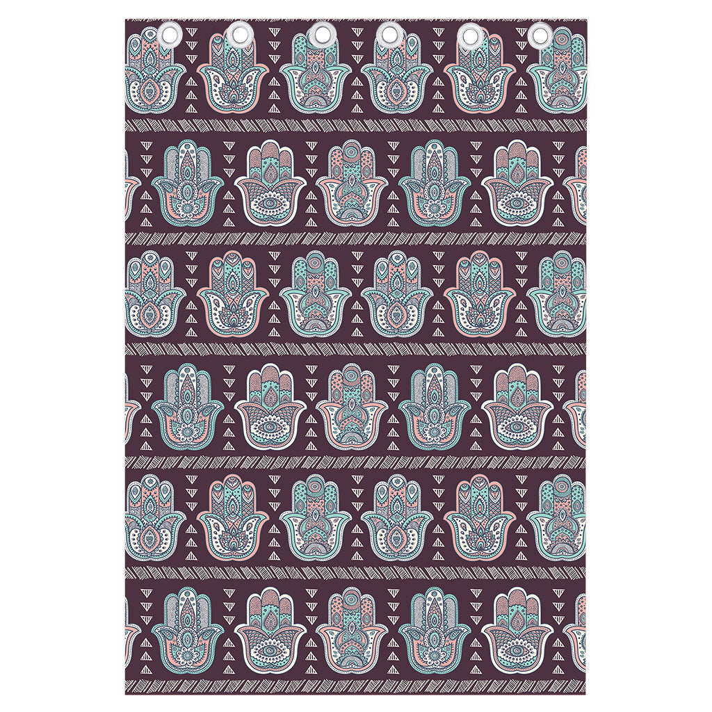 Hamsa Symbol Pattern Print Curtain