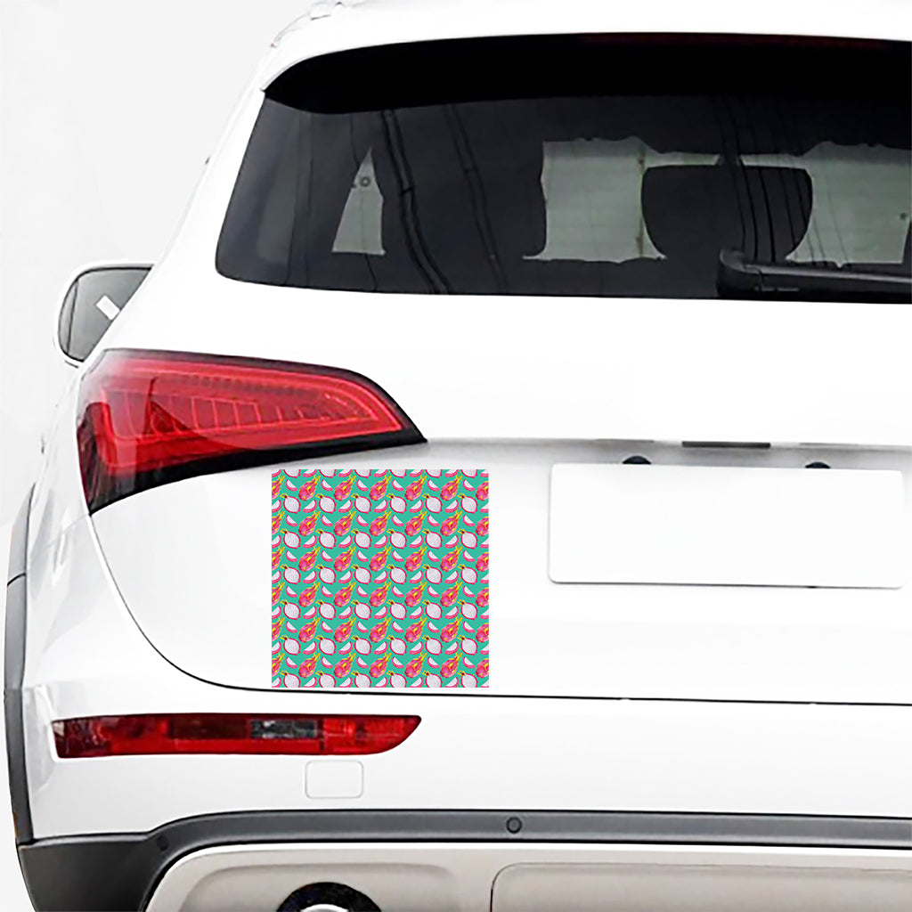 Hand Drawn Dragon Fruit Pattern Print Car Sticker