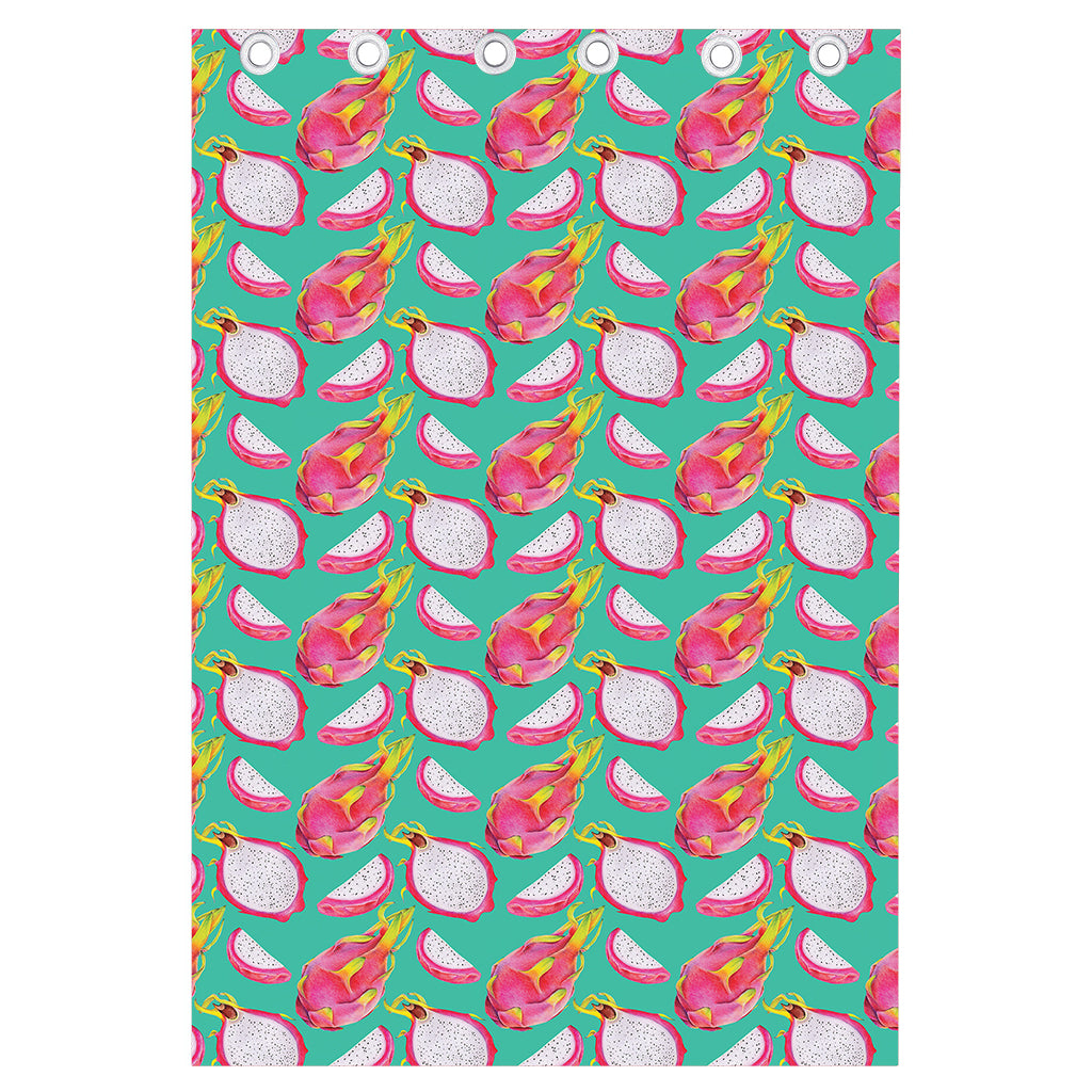 Hand Drawn Dragon Fruit Pattern Print Curtain