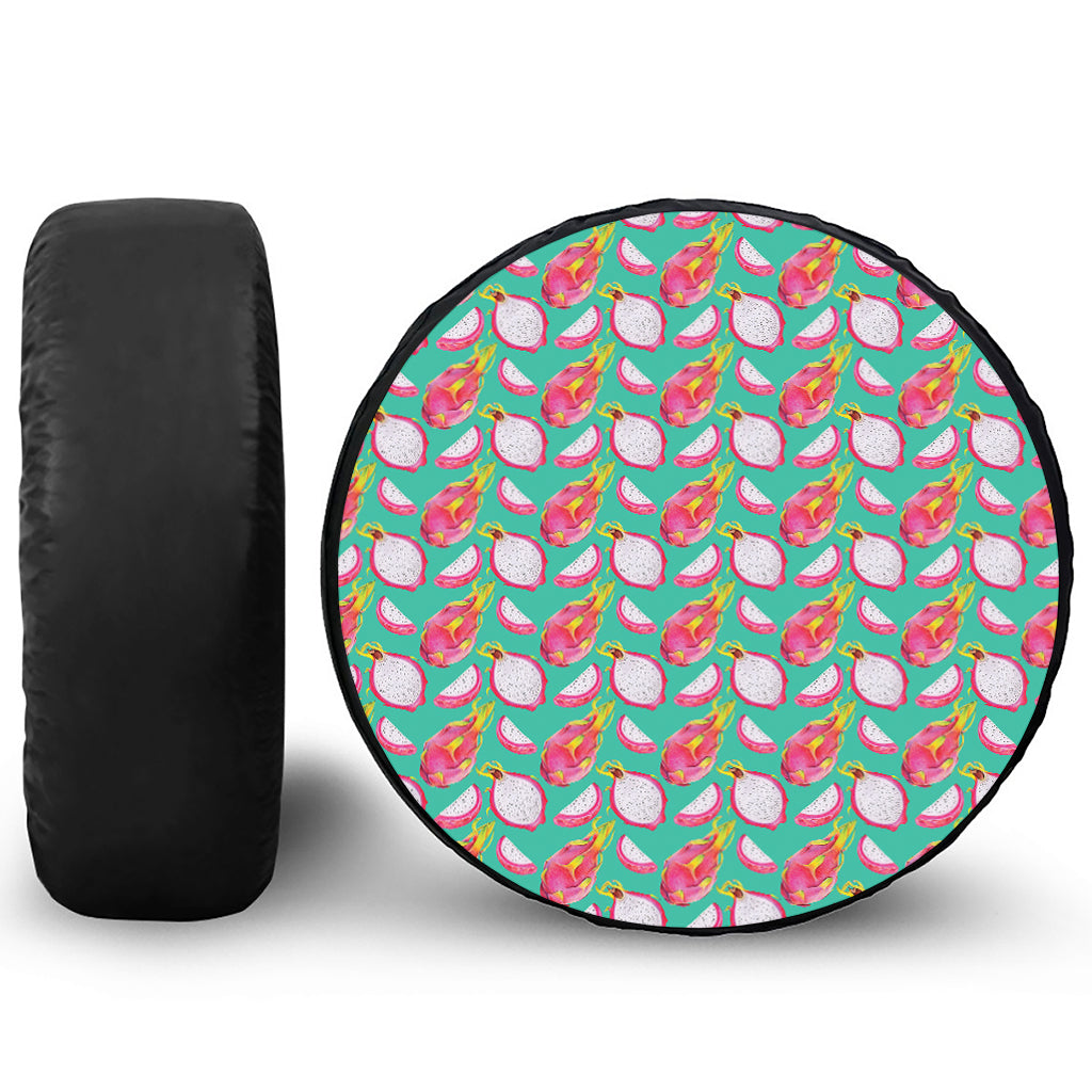 Hand Drawn Dragon Fruit Pattern Print Tire Cover