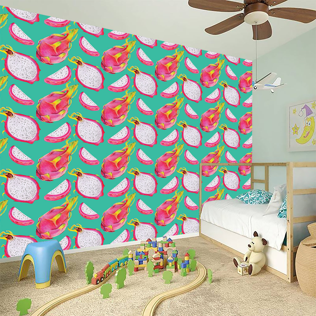 Hand Drawn Dragon Fruit Pattern Print Wall Sticker