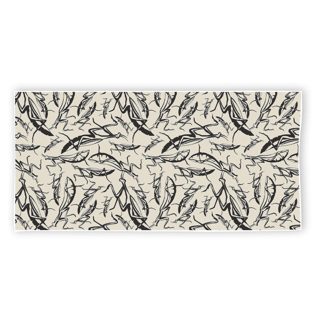 Hand Drawn Mantis Pattern Print Beach Towel