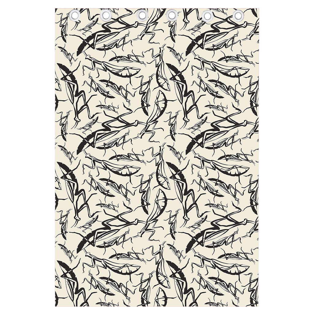 Hand Drawn Mantis Pattern Print Curtain