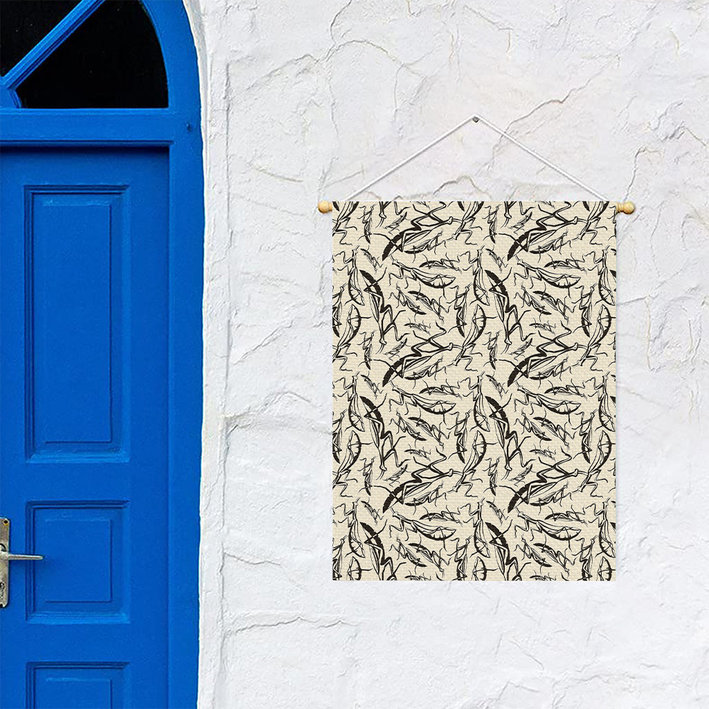 Hand Drawn Mantis Pattern Print Garden Flag
