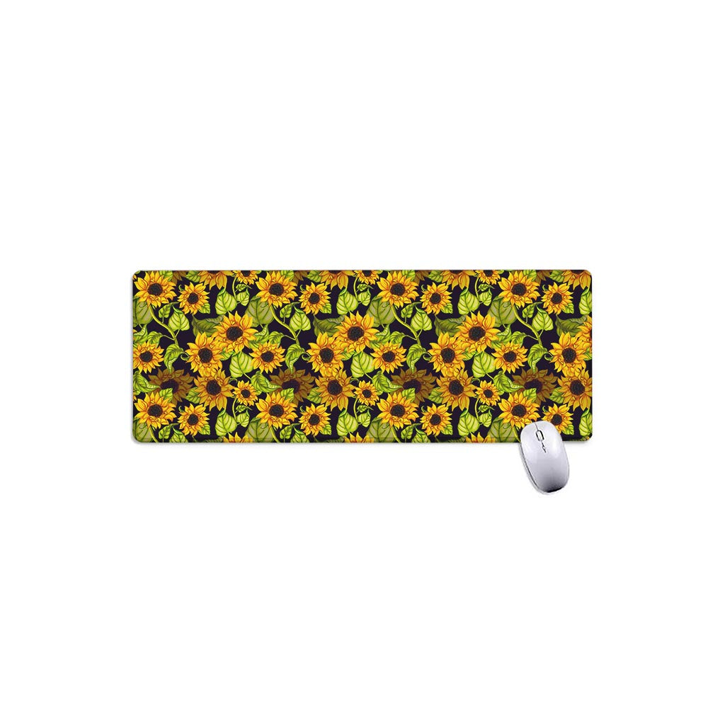 Hand Drawn Sunflower Pattern Print Extended Mouse Pad