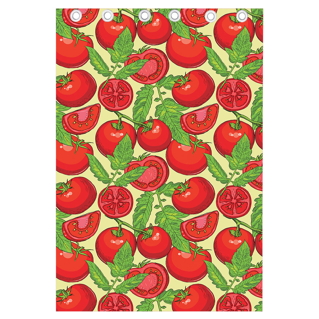 Hand Drawn Tomato Pattern Print Curtain