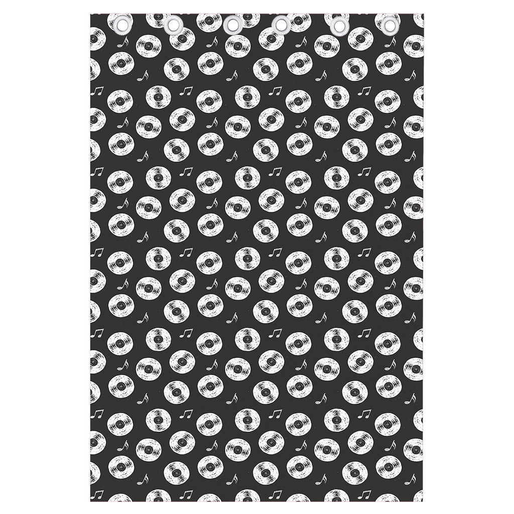Hand Drawn Vinyl Record Pattern Print Curtain