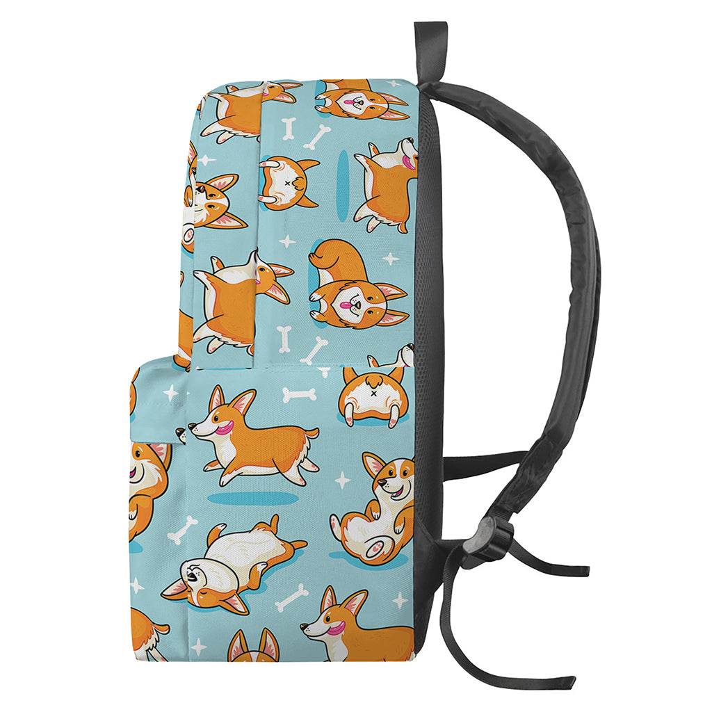 Happy Corgi Pattern Print Backpack