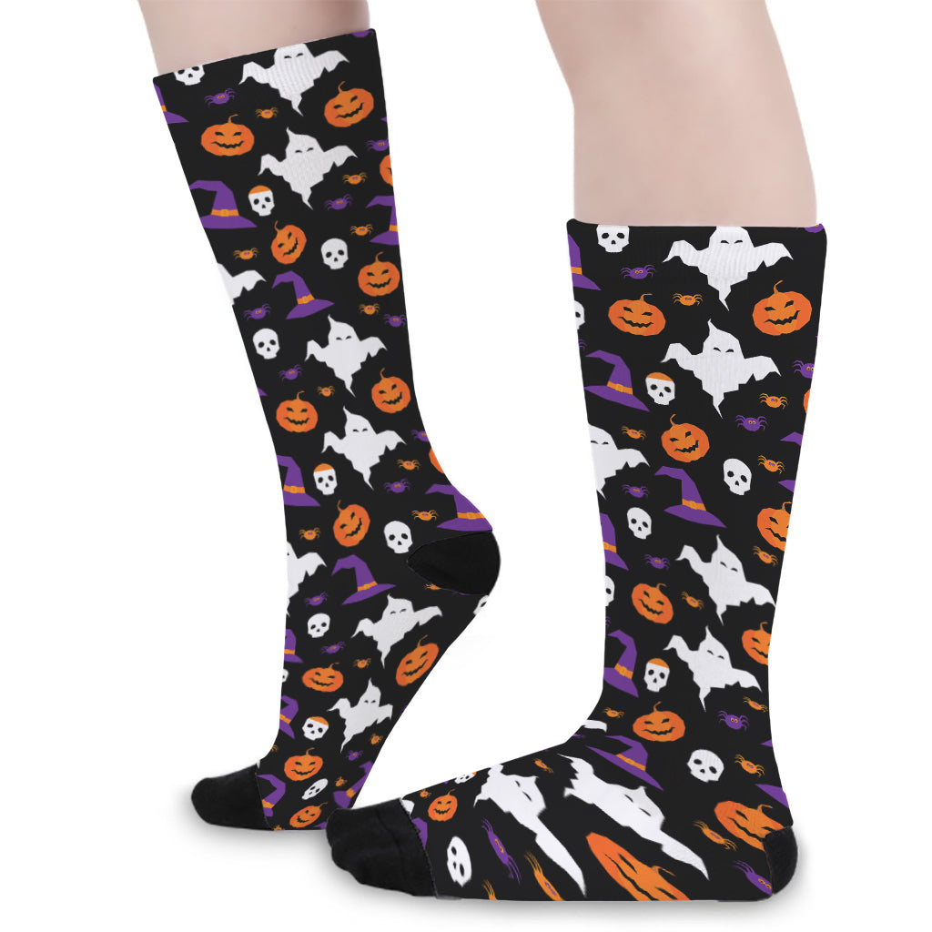 Happy Halloween Ghost Pattern Print Long Socks