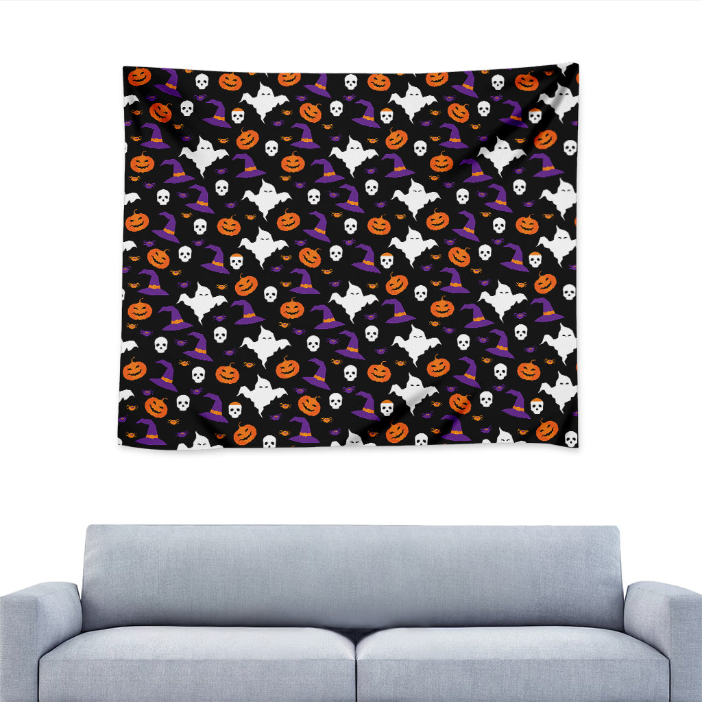 Happy Halloween Ghost Pattern Print Tapestry