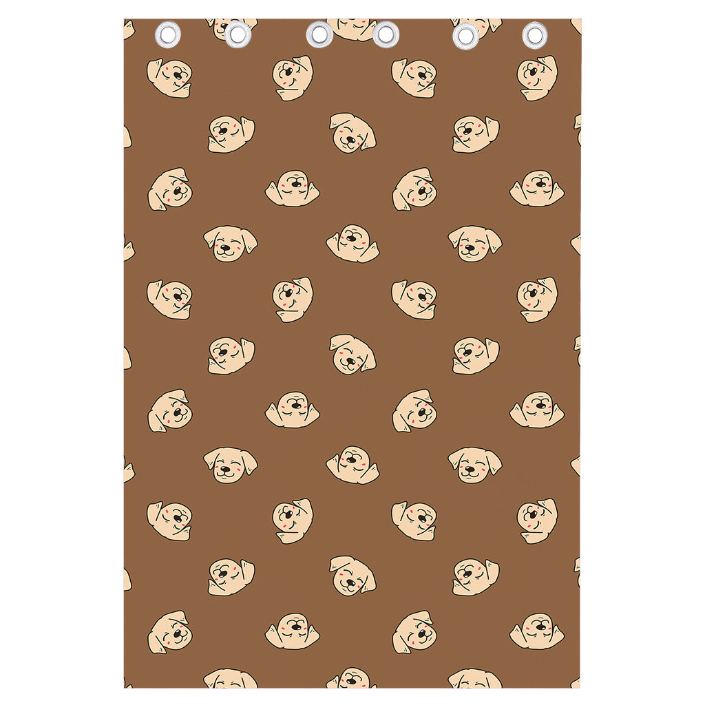 Happy Labrador Retriever Pattern Print Curtain