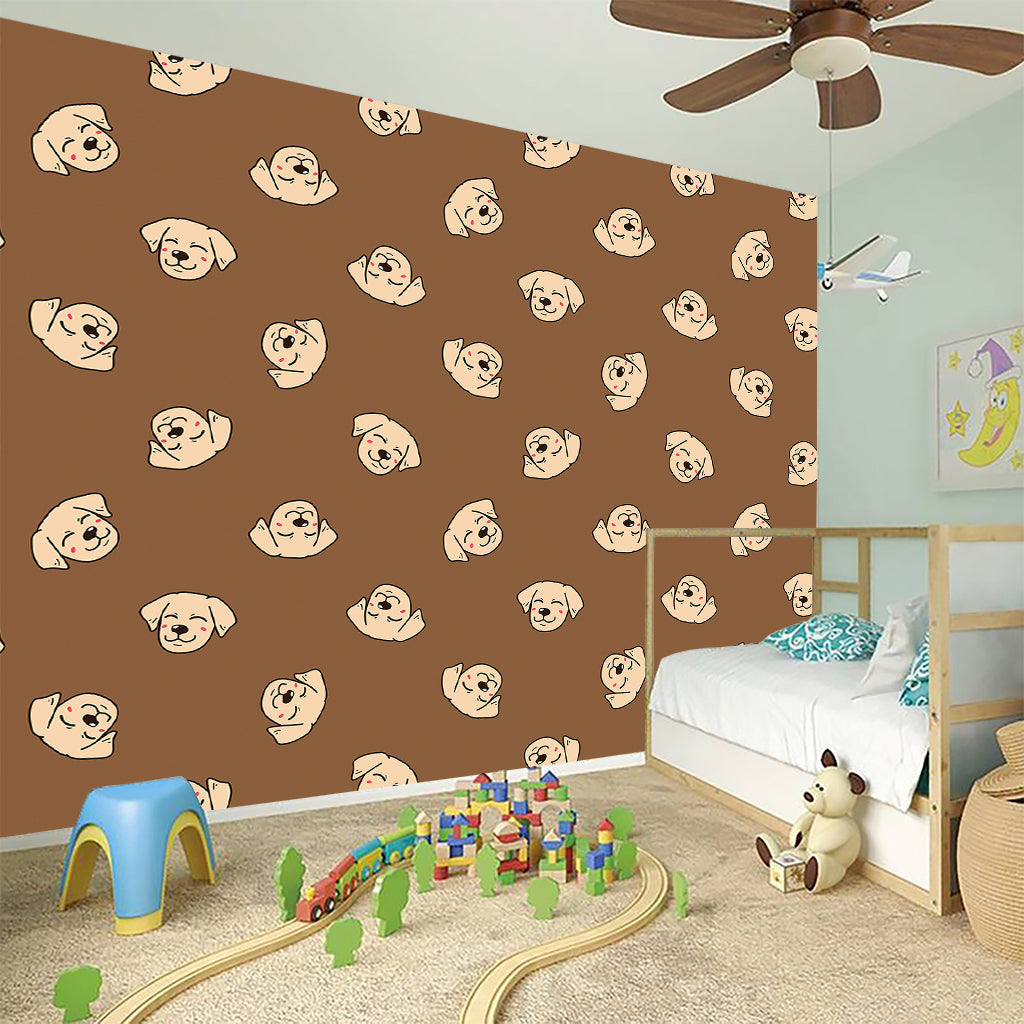 Happy Labrador Retriever Pattern Print Wall Sticker