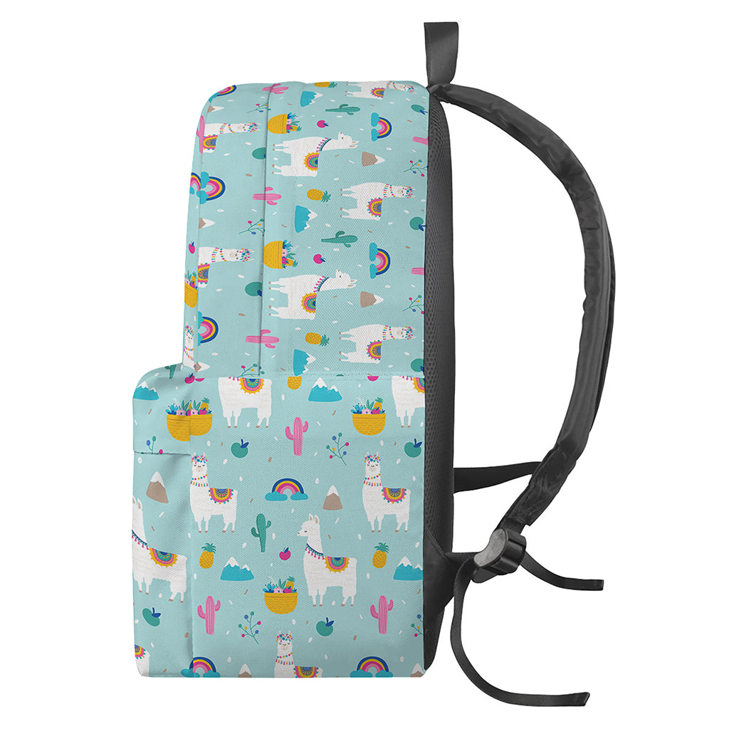 Happy Llama And Cactus Pattern Print Backpack