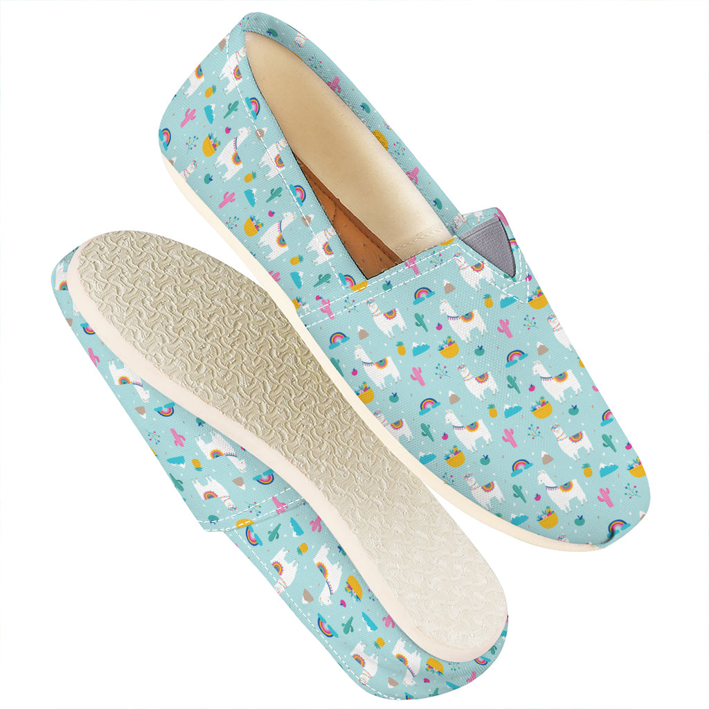 Happy Llama And Cactus Pattern Print Casual Shoes