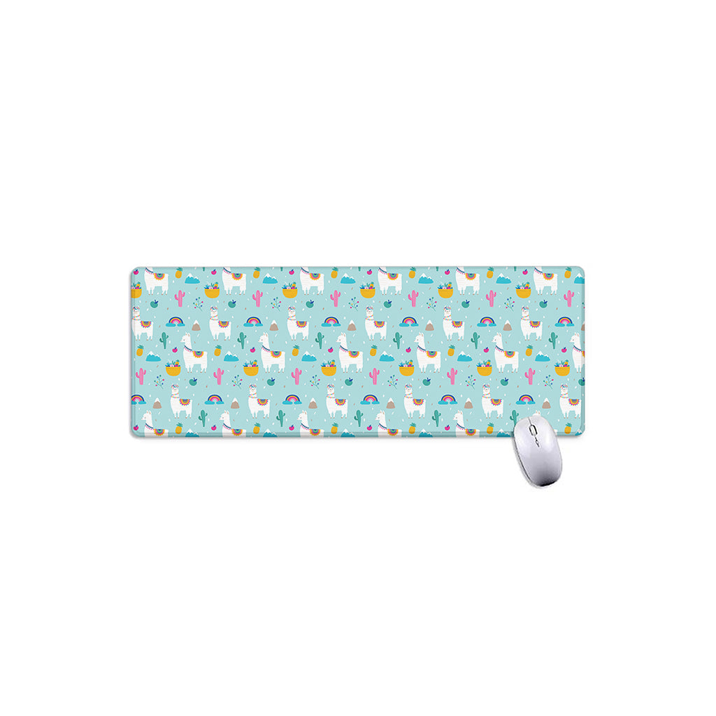 Happy Llama And Cactus Pattern Print Extended Mouse Pad