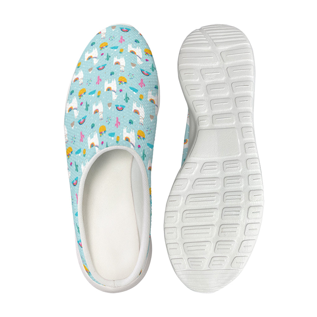 Happy Llama And Cactus Pattern Print Mesh Casual Shoes