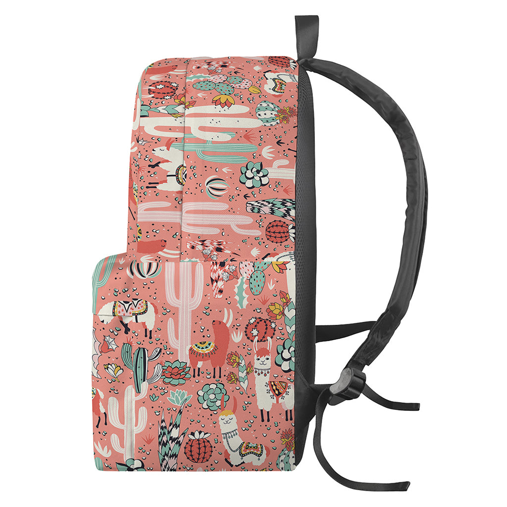 Happy Llama Pattern Print Backpack