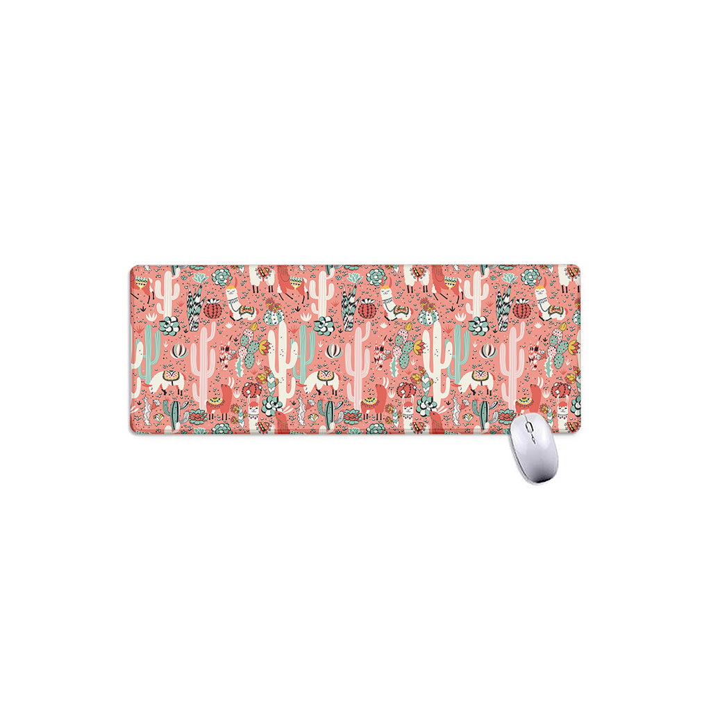 Happy Llama Pattern Print Extended Mouse Pad
