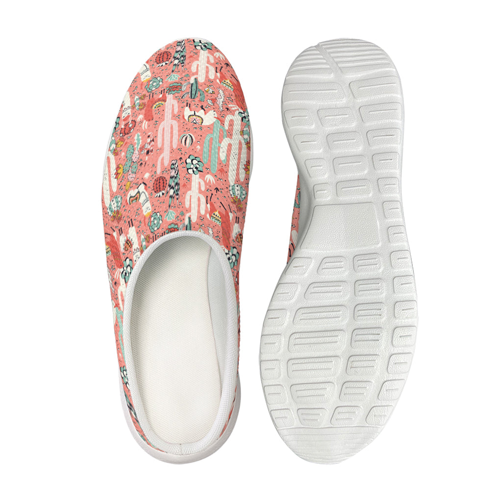 Happy Llama Pattern Print Mesh Casual Shoes
