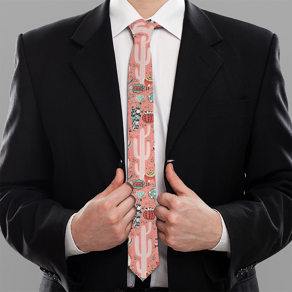 Happy Llama Pattern Print Necktie
