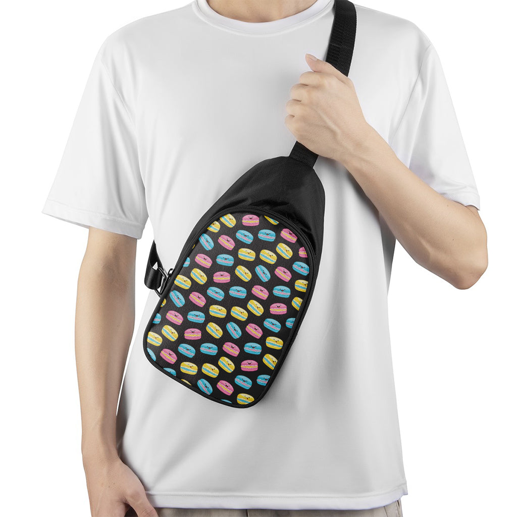 Happy Macarons Pattern Print Chest Bag
