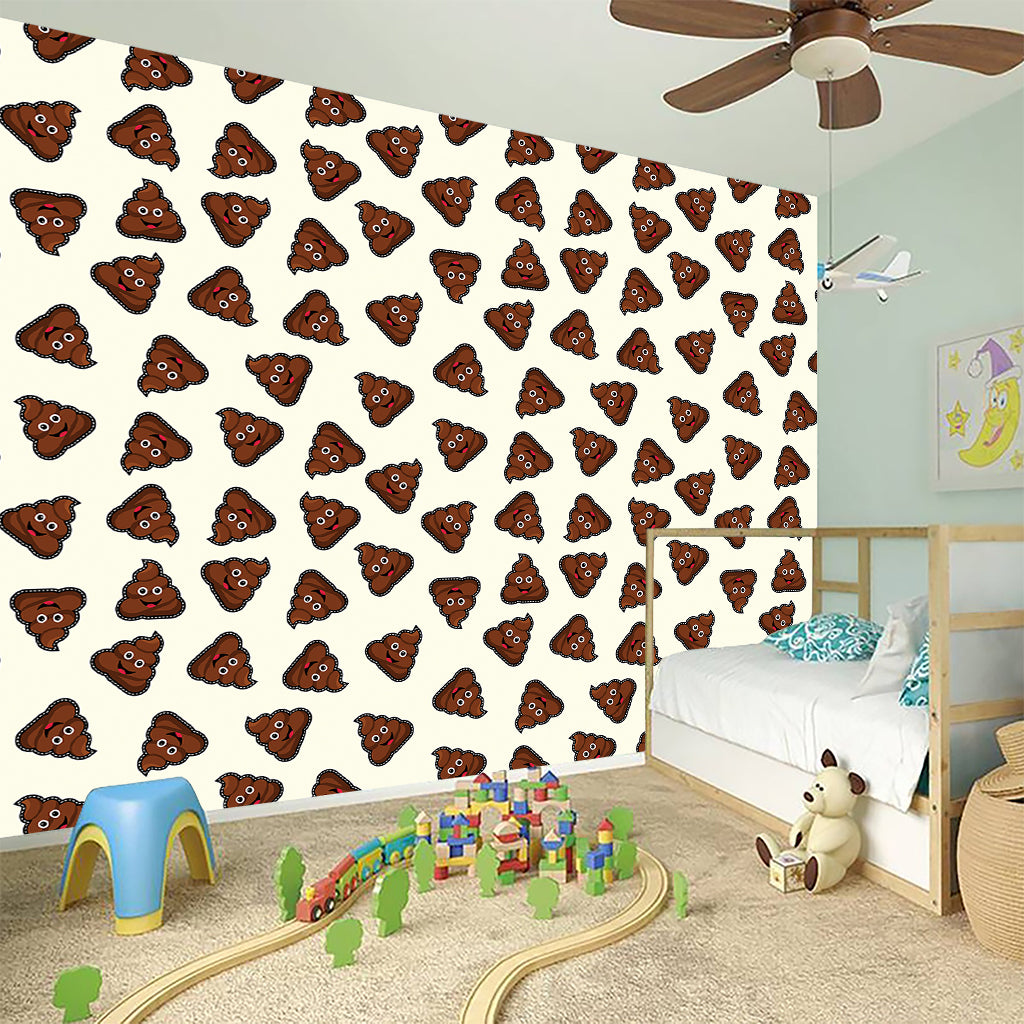 Happy Poop Pattern Print Wall Sticker