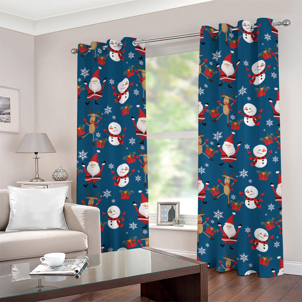 Happy Santa Claus Pattern Print Grommet Curtains