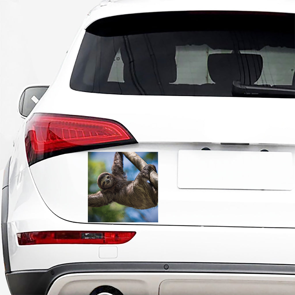 Happy Sloth Print Car Sticker