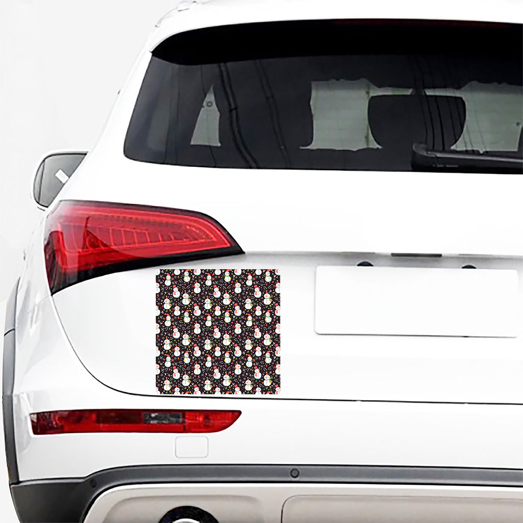 Happy Snowman Pattern Print Car Sticker