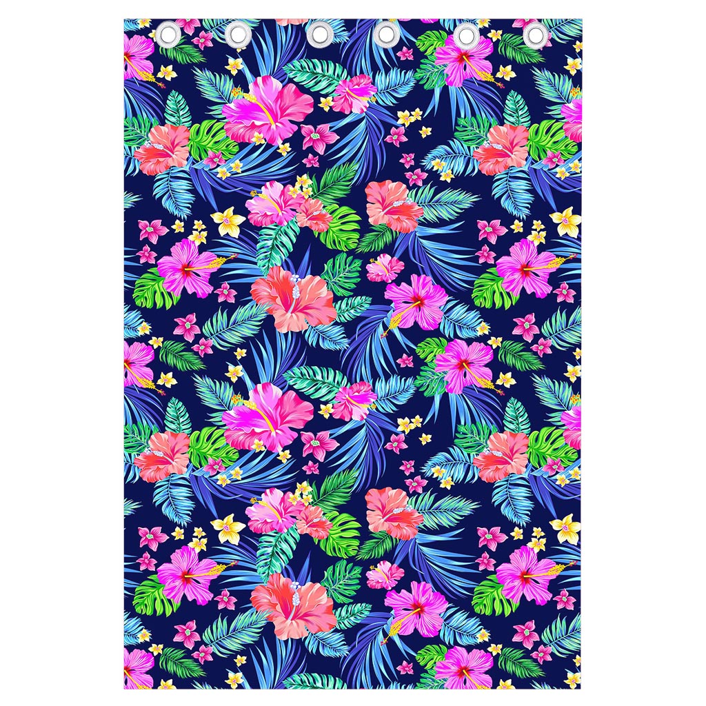 Hawaii Exotic Flowers Pattern Print Curtain