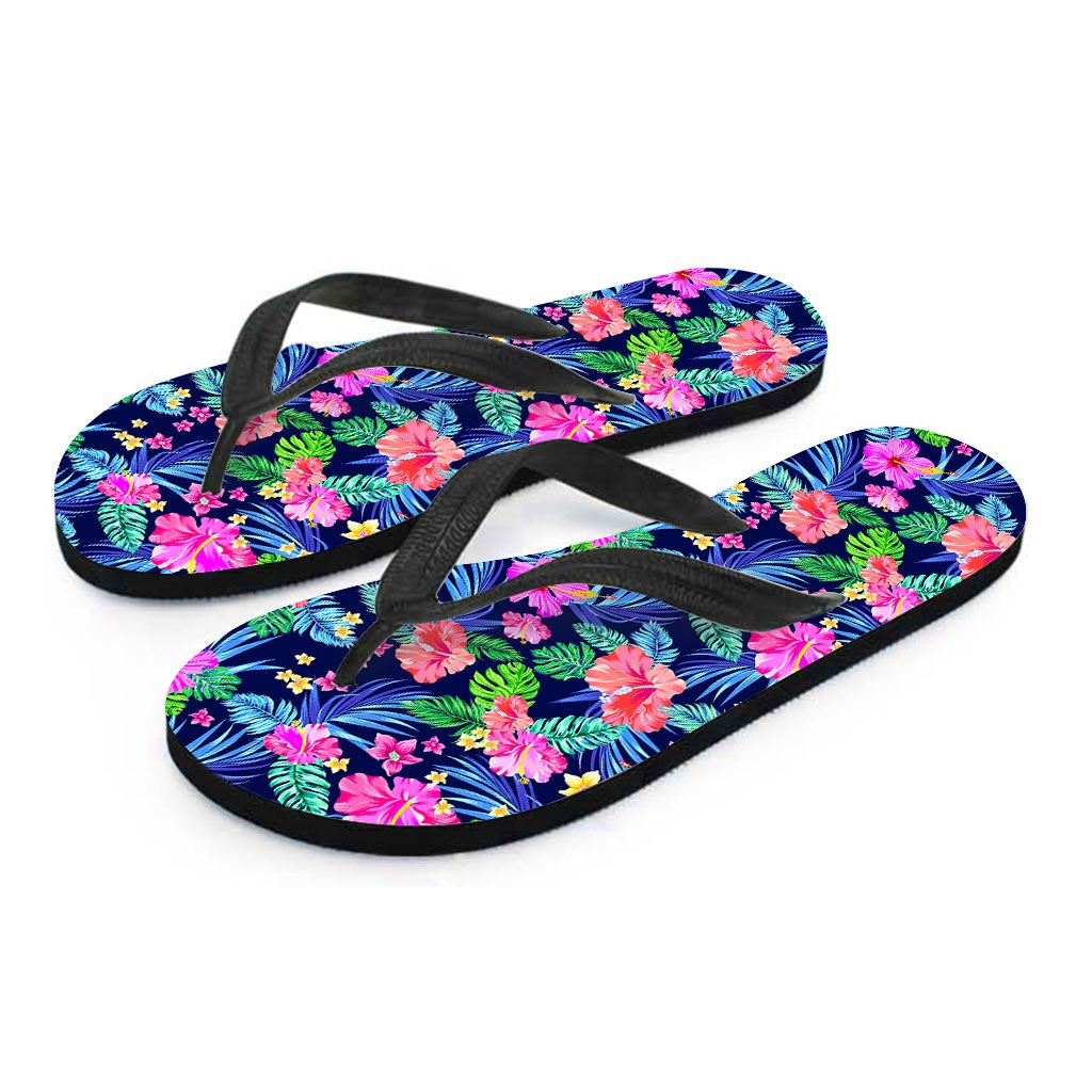 Hawaii Exotic Flowers Pattern Print Flip Flops