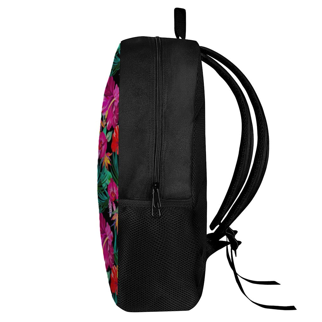 Hawaii Floral Flowers Pattern Print 17 Inch Backpack