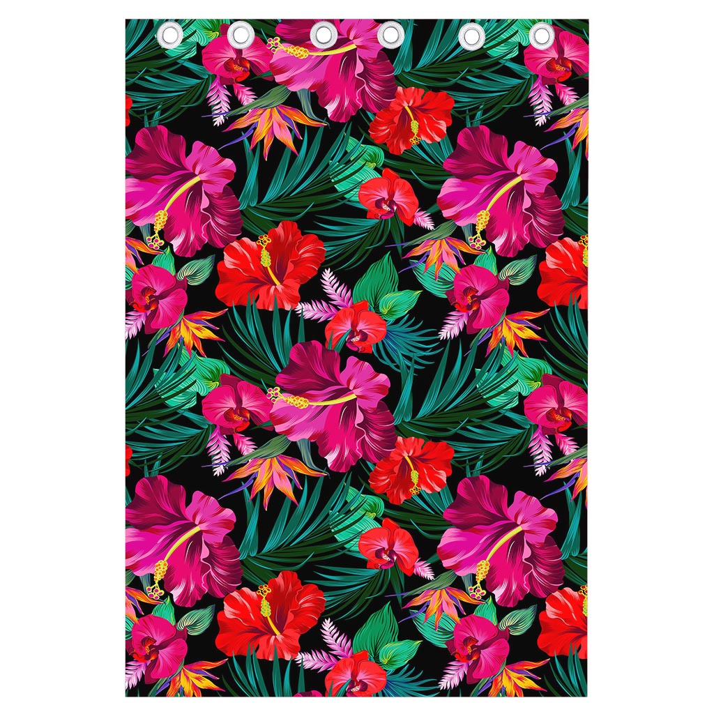 Hawaii Floral Flowers Pattern Print Curtain