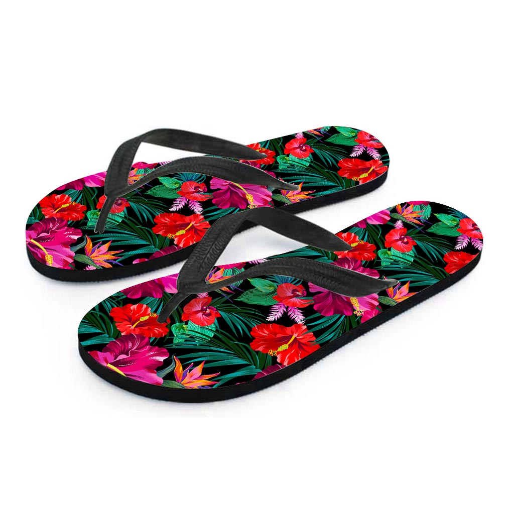 Hawaii Floral Flowers Pattern Print Flip Flops