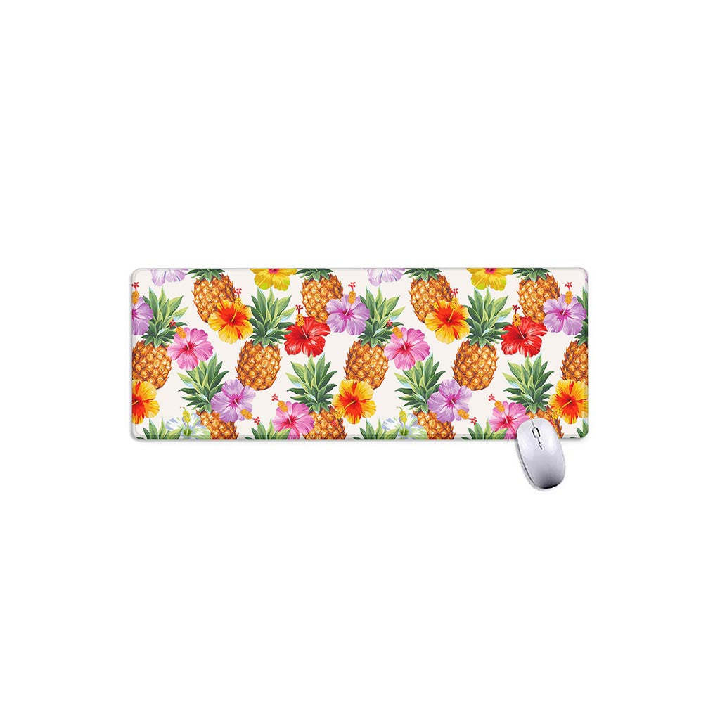 Hawaii Hibiscus Pineapple Pattern Print Extended Mouse Pad