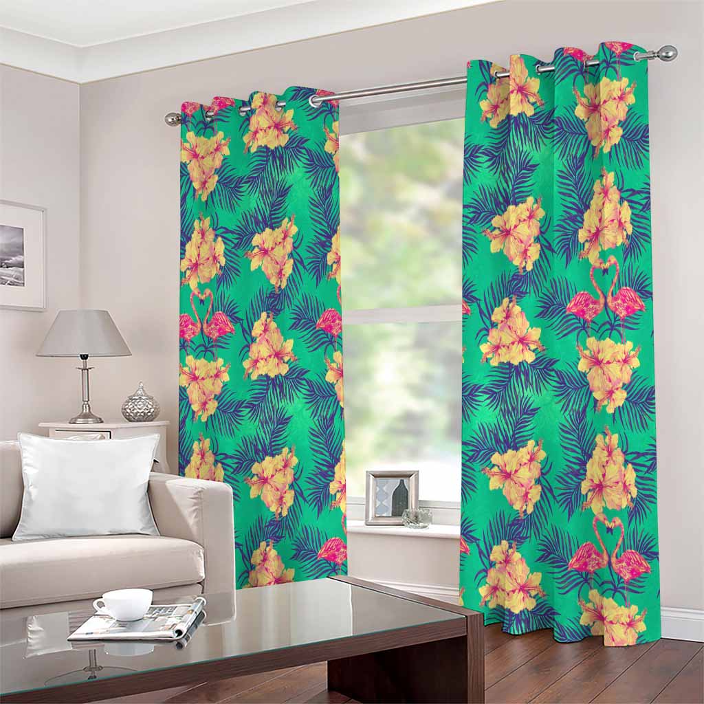 Hawaii Tropical Paradise Pattern Print Extra Wide Grommet Curtains
