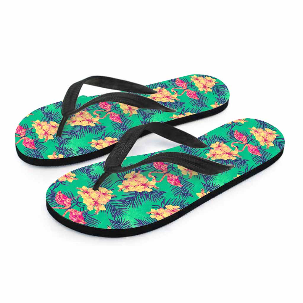 Hawaii Tropical Paradise Pattern Print Flip Flops