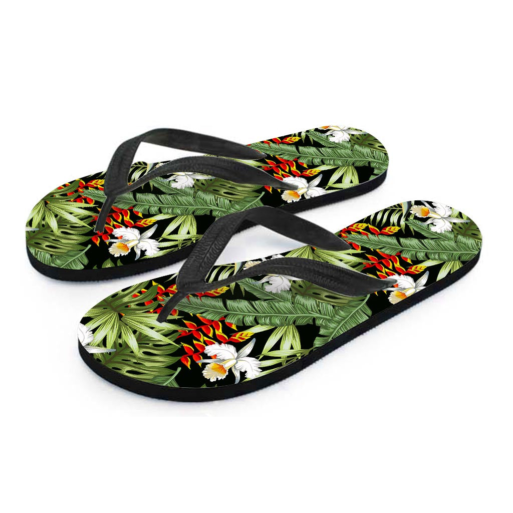 Hawaii Tropical Plants Pattern Print Flip Flops