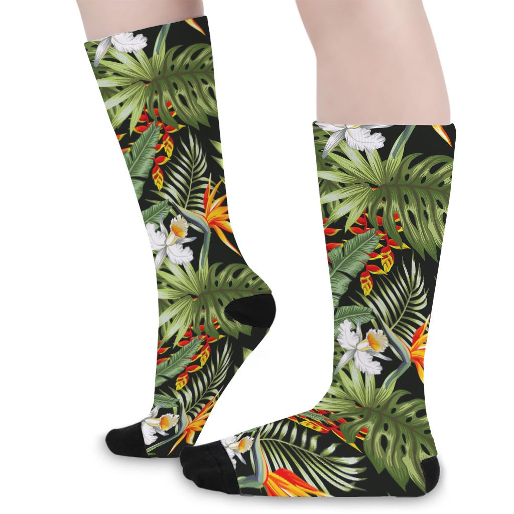 Hawaii Tropical Plants Pattern Print Long Socks