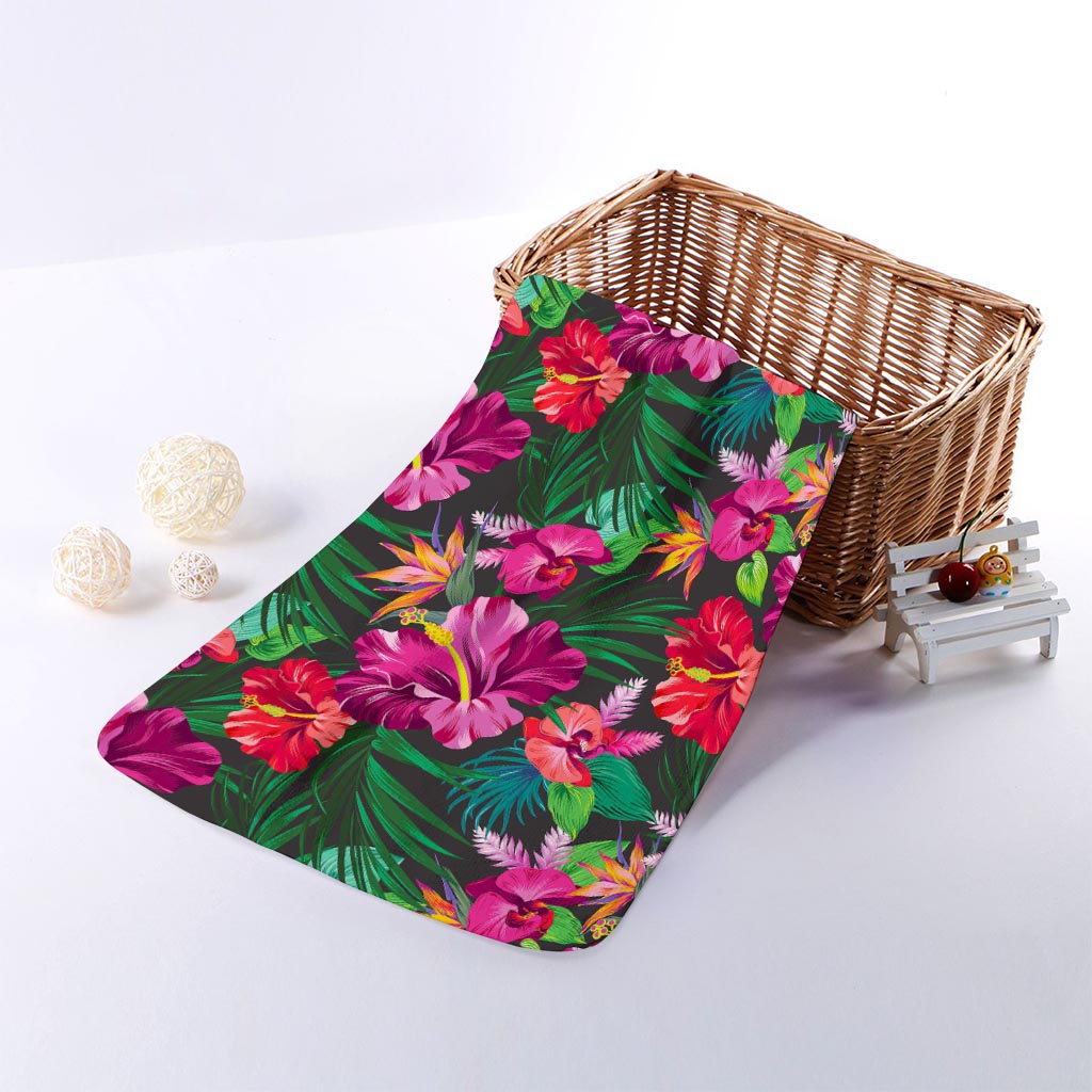 Hawaiian Floral Flowers Pattern Print Towel