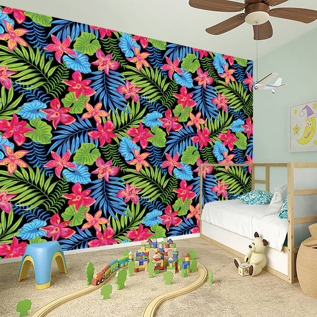 Hawaiian Floral Pattern Print Wall Sticker