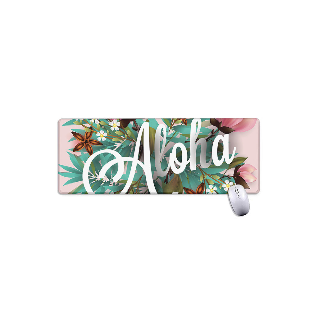 Hawaiian Flower Aloha Print Extended Mouse Pad