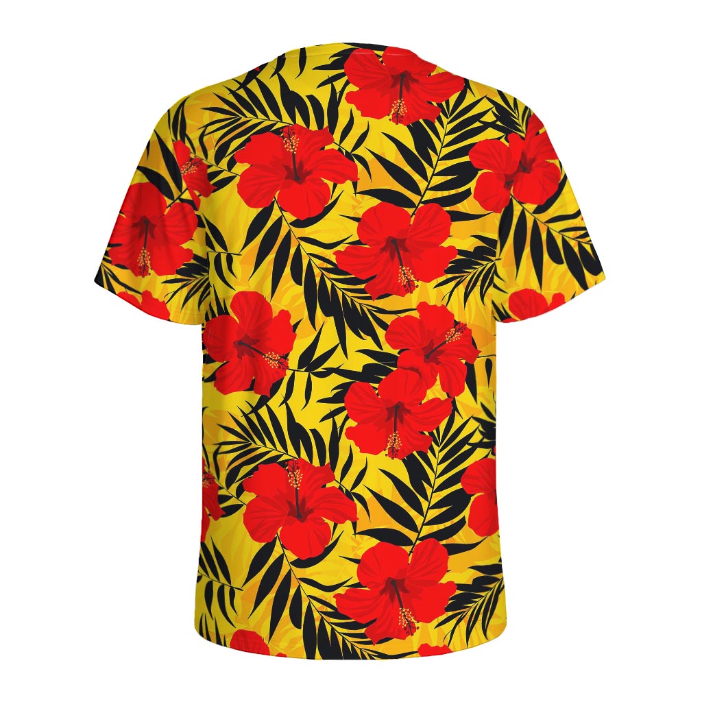 Hawaiian Hibiscus Flowers Pattern Print Men's Sports T-Shirt