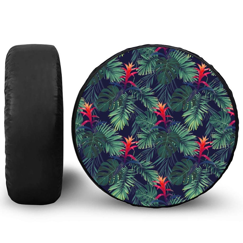 Hawaiian Palm Leaves Pattern Print Tire Cover