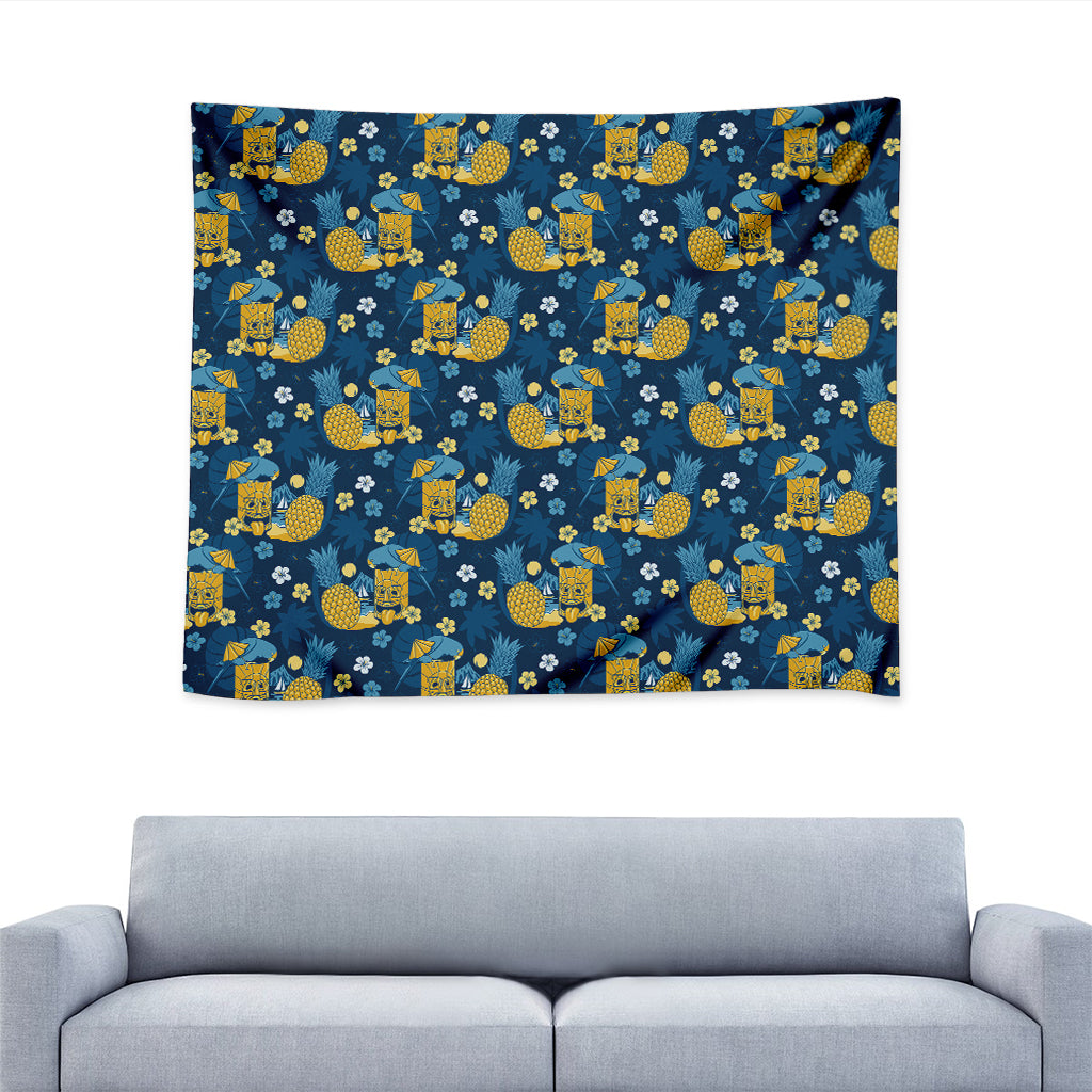 Hawaiian Tiki Pattern Print Tapestry