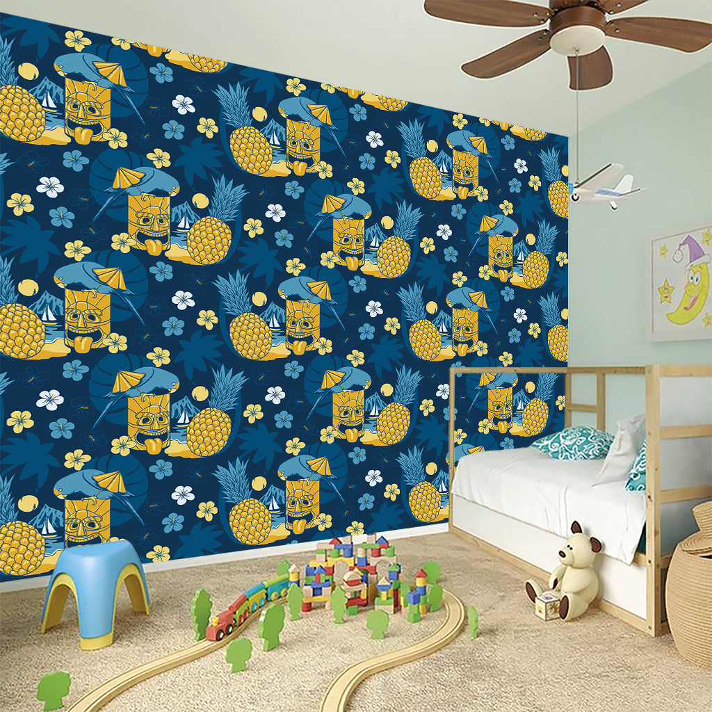 Hawaiian Tiki Pattern Print Wall Sticker